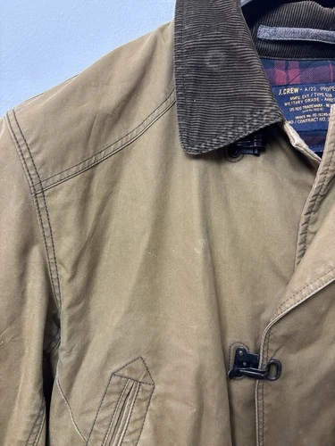 J Crew Jacket Mens M Brown Tan Woodland Military Field Barn Coat Lobster Fireman image 4