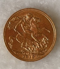 1912 George V Full Sovereign Gold Coin In capsule Great Condition 