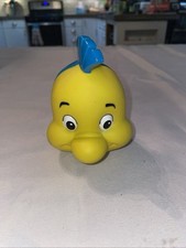 Rare Bath Toy DISNEY STORE THE LITTLE MERMAID FLOUNDER RUBBER BATH TOY