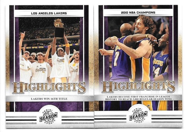 Kobe Bryant Pair 2009-10 Panini Season Update 7 20 Highlights Los Angeles Lakers