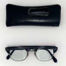 Vintage Universal Optical UOC Eyeglasses Frames Black 60’s 1960's With Case