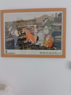Speichern oder Löschen - Banksy Print - Green Peace - gerahmt