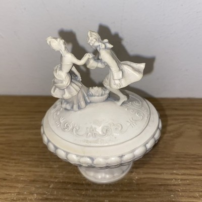 Vintage Fontanini Depose Italien Schmuckschatulle Kolonial Mann Frau  