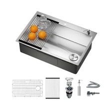 33"x22"x10" Drop in Kitchen Sink Topmount 16 Gauge S304 Stainless Steel Kitch...