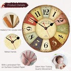 VIKMARI 8 Inch Silent Non-Ticking Wall Clock Arabic Numerals Retro Clocks Wooden