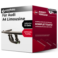 Für A4 Limousine 8E/B7 (Westfalia) Anhängerkupplung abnehmbar + E-Satz 7pol