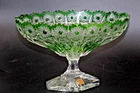 Exceptionally Beautiful Jardiniere Centerpiece Lead Glass Green Probably Lausitz