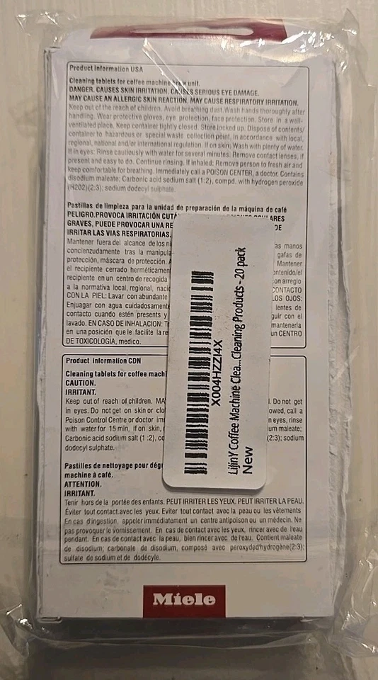НОВЫЙ! Таблетки для чистки Miele 20 таблеток кофемашина очиститель оригинальная формула  - Изображение 2 из 2