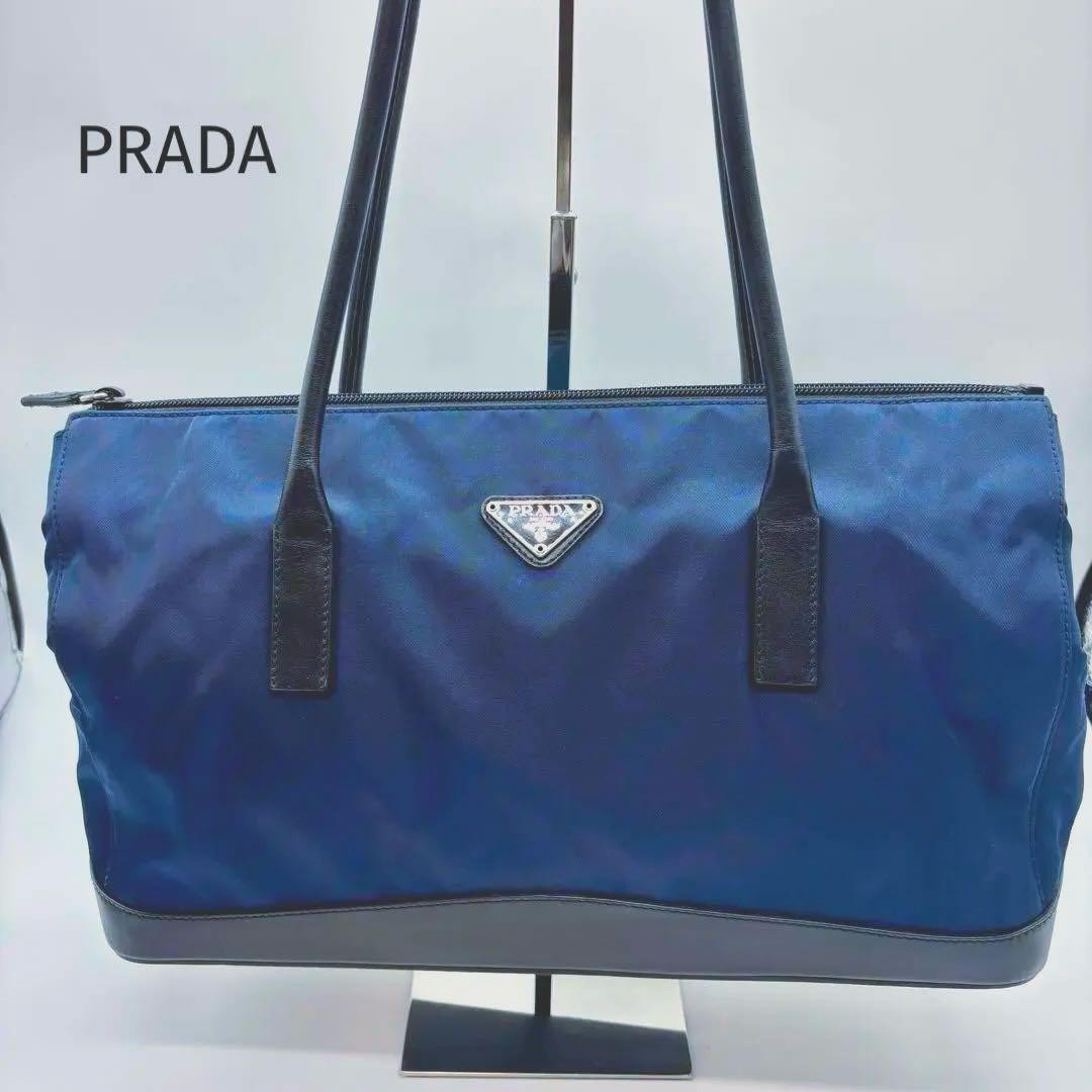 Prada Tessuto Nylon Tote Shoulder Bag PG0NV6 Black