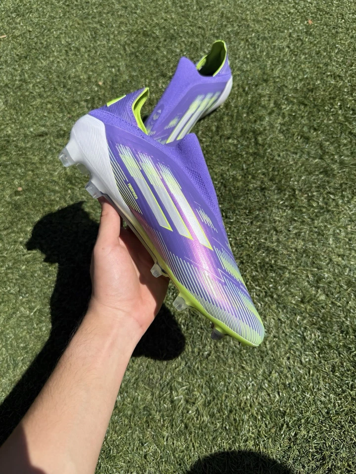 ADIDAS F50 ELITE LACELESS FG – PURPLE/WHITE/LIME GREEN 💜⚡🟩🔥 8 - Image 2 of 4