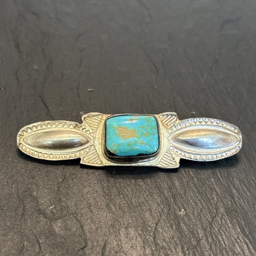 Oscar Alexius Navajo Brooch Sterling Silver Turquoise Vintage Wonderful CE