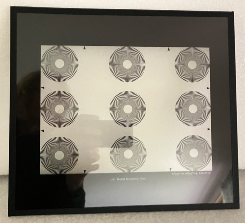 Radail Resolution Chart  11x14" Glass ITE