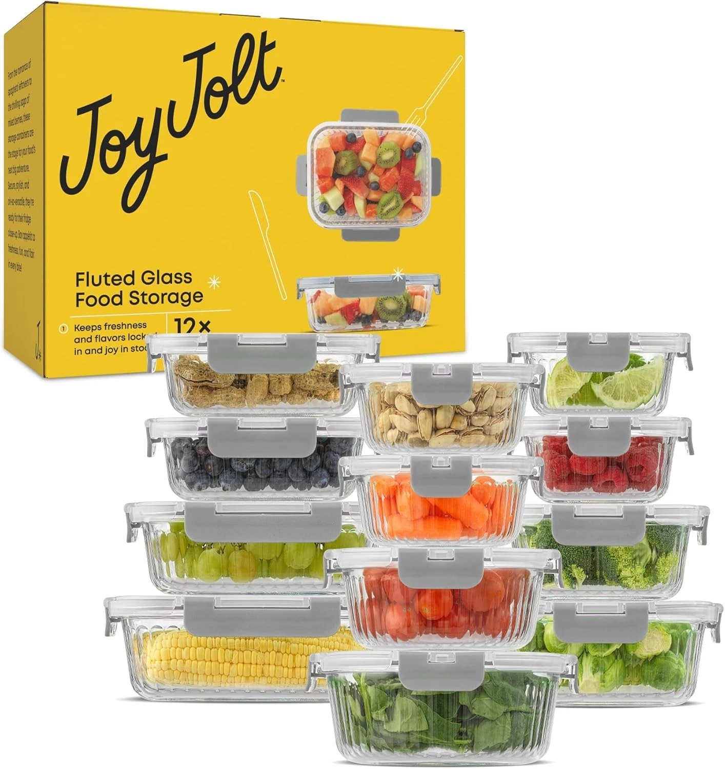 JoyJolt Borosilicate Glass Storage Containers - Thumbnail 5