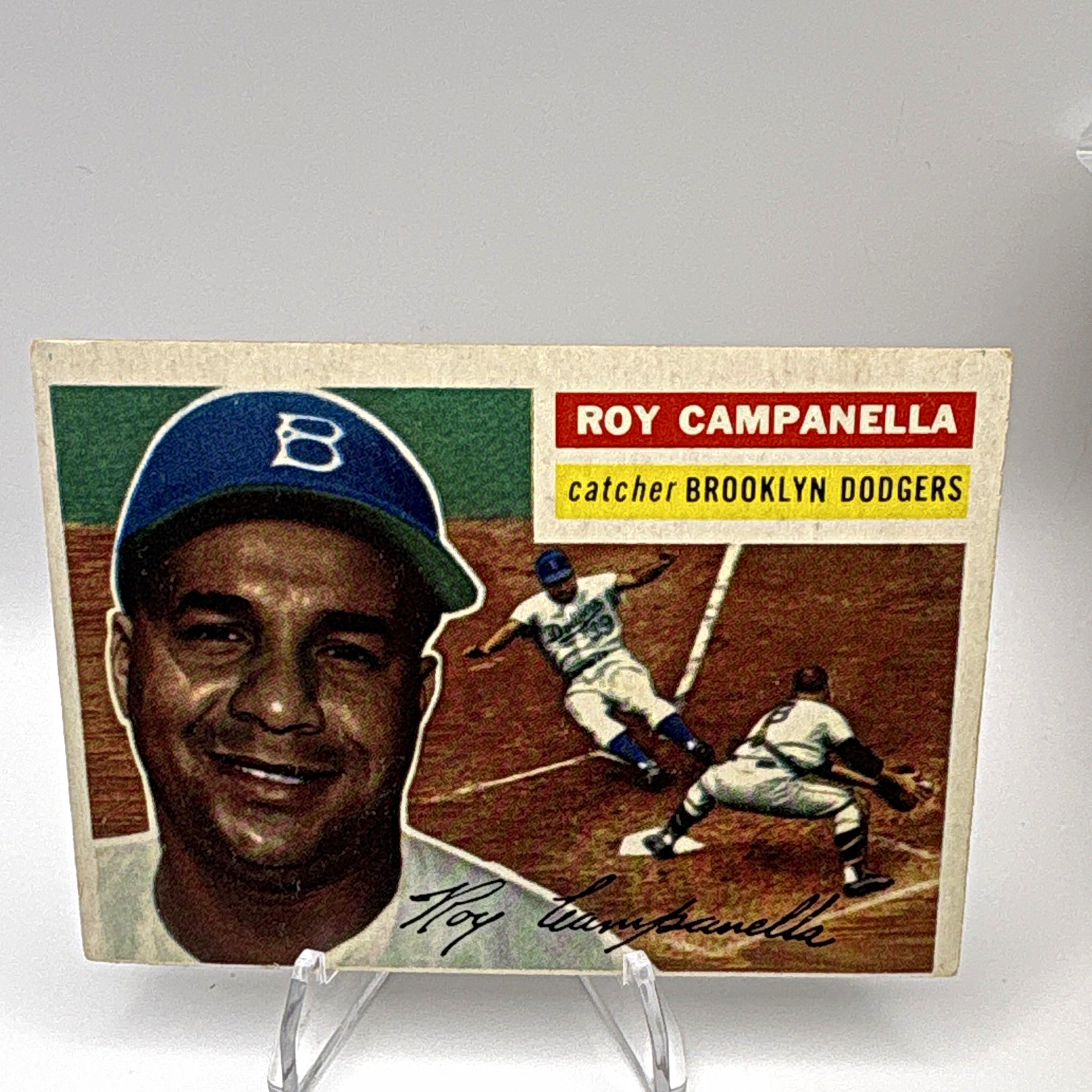 Topps 1956 Roy Campanella #101 Gray Back Brooklyn Dodgers Baseball Card