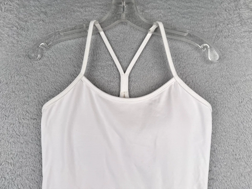 Camisa Lululemon Mujer 8 Blanca Power Y Tank Luon Yoga Gimnasio Sujetador Incorporado W1CG3S Foto 4 de 4
