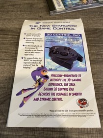 Nights Into Dreams... Sega Saturn USA 1996 w/ Manual, Regis and Covers - Tested