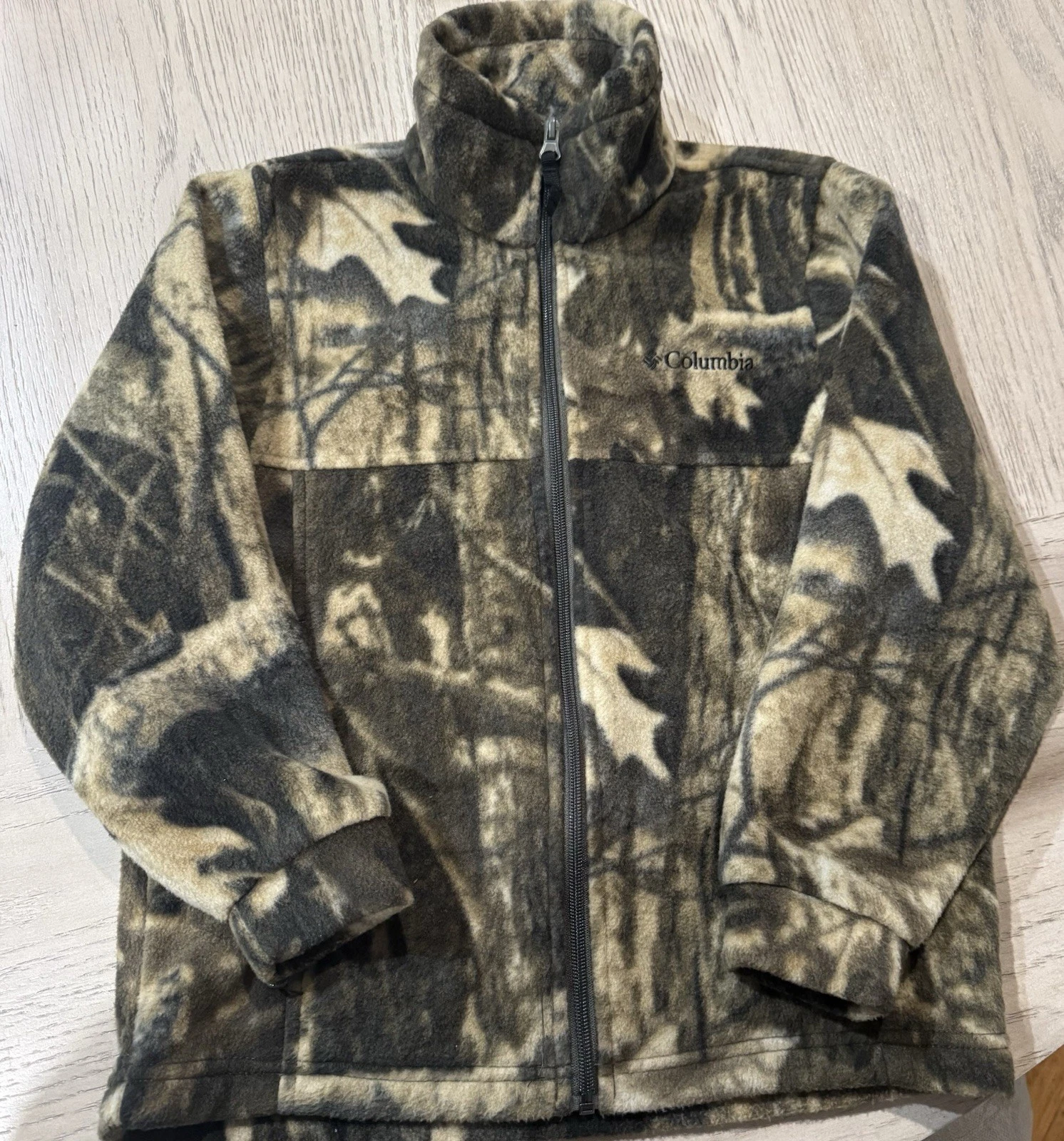 Vintage Columbia Youth 8 Camo Fleece Jacket Zip Up Hunting Outdoor Kids Unisex