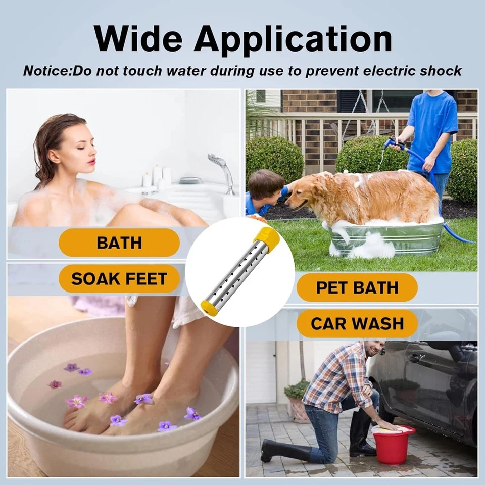 Calentador de Agua Eléctrico de Inmersión 1500W Calentador Sumergible con Termómetro Digital Foto 4 de 4