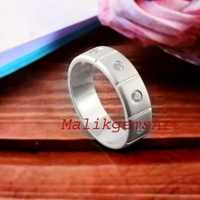 Natural White topaz Gemstones with 925 Sterling Silver Ring For Men's 8523