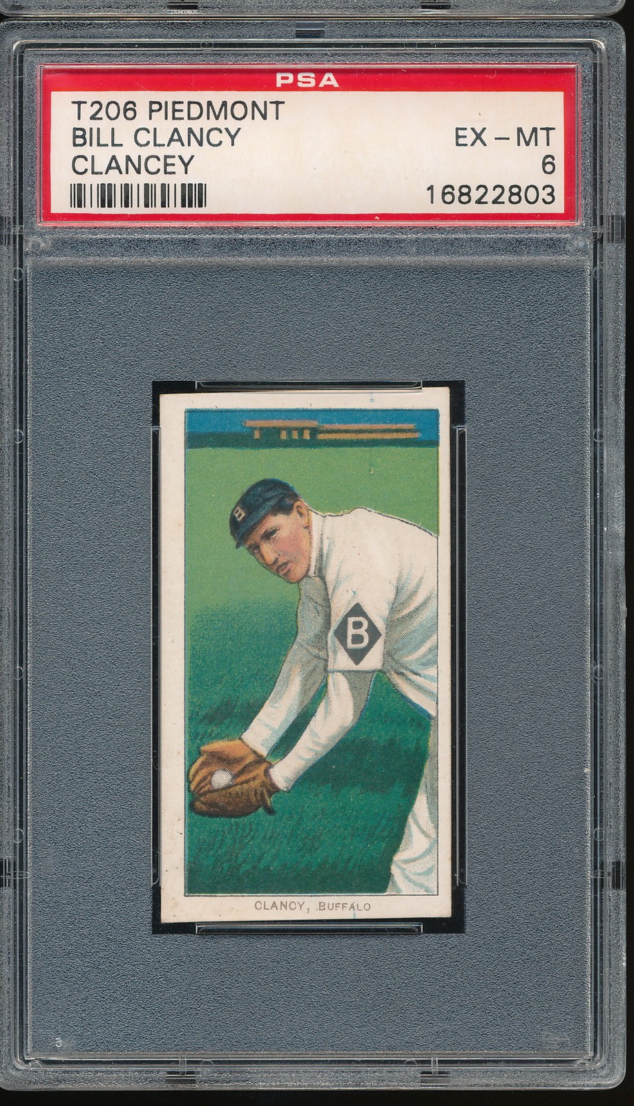 T206 Piedmont 350/25 Bill Clancy (Clancey) PSA 6 - Buffalo - POP 20!