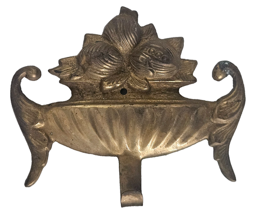 Vintage Indian Brass Lotus Wall Hook - Picture 3 of 5