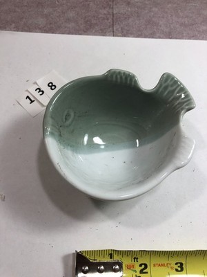 4x Ceramic Japanese Sushi Sauce Dish, fish shaped small bowl, 3.5'' S-138