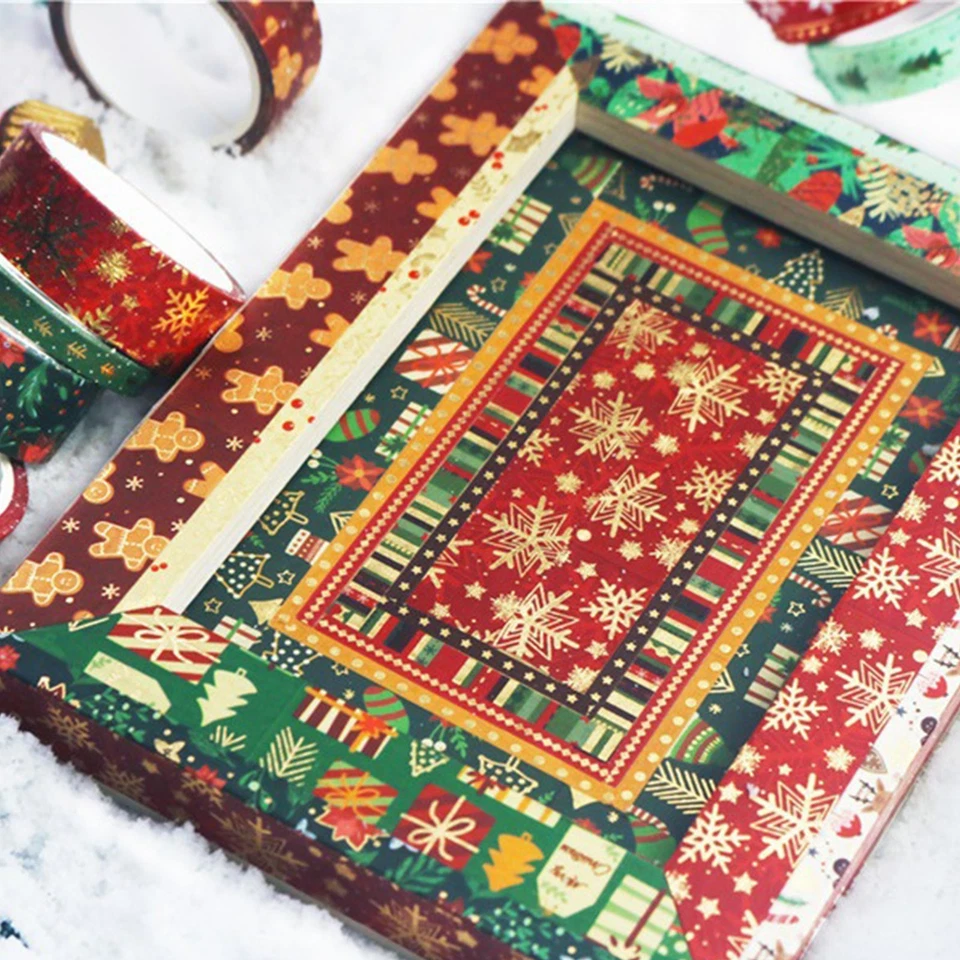 Juego de 21 rollos de cinta Washi de Navidad envoltura de regalo de Navidad álbumes de recortes cinta hágalo usted mismo Foto 3 de 4