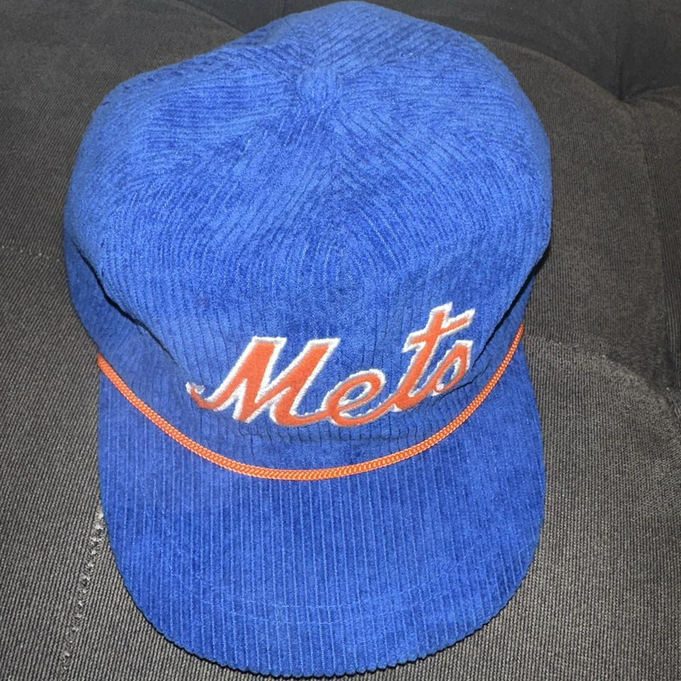 BONÉ SNAPBACK DE VELUDO COTELÊ VTG 90s NEW YORK METS BDA SPORTS STARTER CORD - Imagem 3 de 4