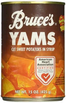 Bruce's, Yams, Cut Sweet Potatoes in Syrup, 15oz Can 15 Ounce (Pack of 6)