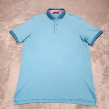 Greyson Polo Shirt Mens Large Light Blue Performance Golf Pima Cotton Blend