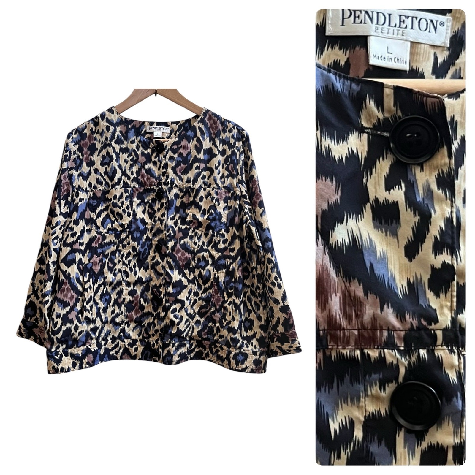 Pendleton Silk Print Button Closure Lightweight J… - image 2
