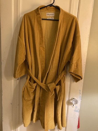 Vintage Hughes & Hatcher Kimono Robe Velour Mustard Yellow One Size Fits All