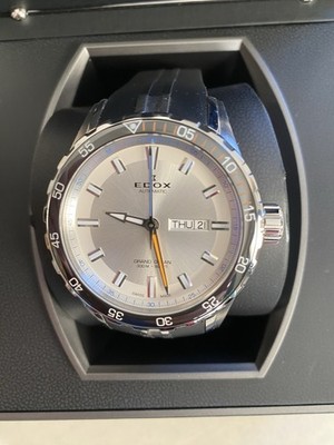 Edox Grand Ocean White Dial Automatic Men s Rubber Watch