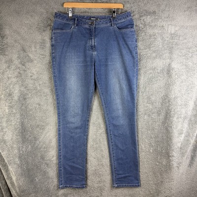 Rohan Jeans Plus UK 14 Reg Straight Blau Denim Stretch Damen W34 L30 Walking