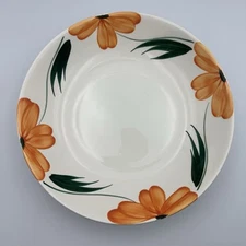 HIMARK Ceramic Serving Bowl White With Flowers Made Italy 12"