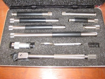 Starrett No. 823 tubular inside micrometer set - 1 1/2'' to 12'' - Made in U.S.A.