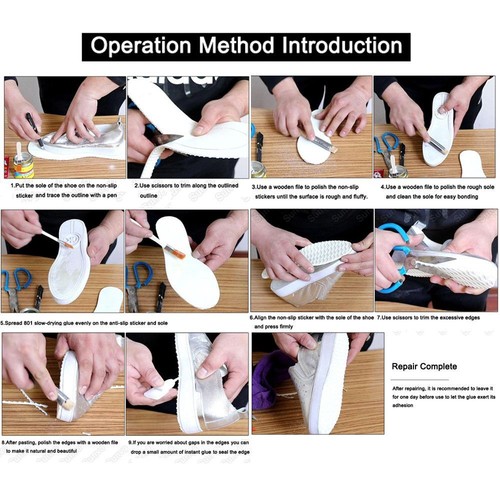 Thickened Shoes Repair Full Sole Protector Anti-Slip Outsoles Rubber Sole - Picture 2 of 8