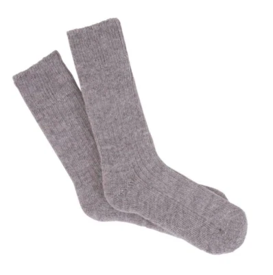 ALPACAPRODUCTS.CO.UK Grey 75% ALPACA Wool Walking Boot Socks with Terry Loop Sole -Thermal Warm Cosy