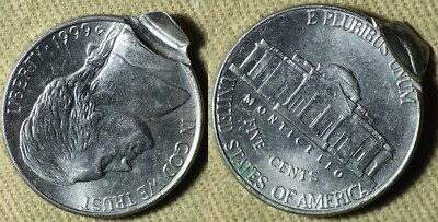 Error : 1999D Nickel Double Struck , Second Stricke 90% Off Center IREC2734