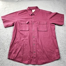 Red Head Shirt Mens XL Red Long Sleeve Button Up