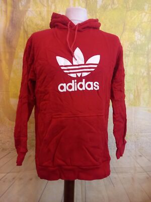Adidas Hoodie rot Spell Out Logo 95% Baumwolle. UK Herren Gr. Medium