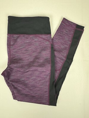 Kirkland Signature Athletic Yoga Active Leggings Purple/Black Mid rise Medium