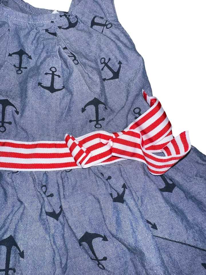 Vestido sin mangas Good Lad niñas talla 5 cambray anclas náutico Foto 3 de 4