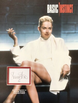 Sharon Stone Authentic Signed Basic Instinct Picture Mount AFTAL COA