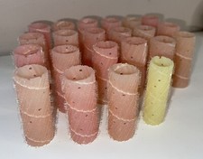 Vintage set 22 1" Self Grip comb Hair Rollers Home Salon Hairdressing Curl