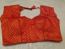 New Readymade Chanderi Silk Saree Blouse Gold Size 34/36