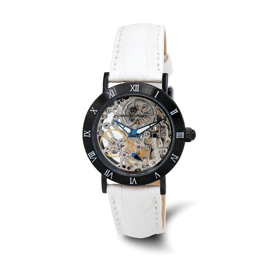 Charles Hubert Ladies Stainless Skeleton Dial Leather Band  display picture 1