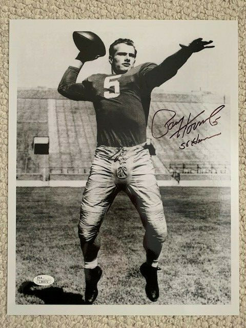 PAUL HORNUNG HAND SIGNED OVERSIZED 11x14 PHOTO NOTRE DAME ACTION POSE JSA 