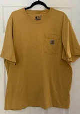 CARHARTT K87 Workwear T-Shirt Loose Fit XL Yellow