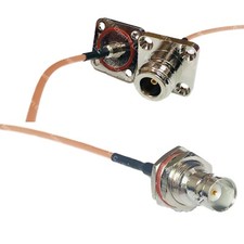 RG316 N Female Flange O-Ring to BNC FEMALE BIG BULKHEAD RF Cable Rapid-SHIP LOT